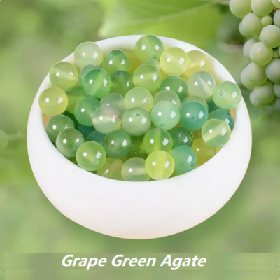 Nature Grape Green Agate Beads