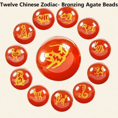 Bronzing Round Agate Beads