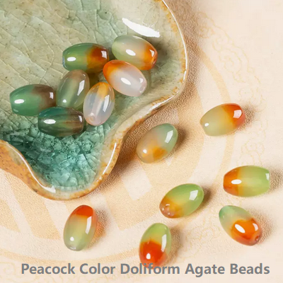 Peacock Color Doliform Agate Beads