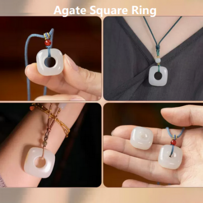 Agate Square Ring Pendant
