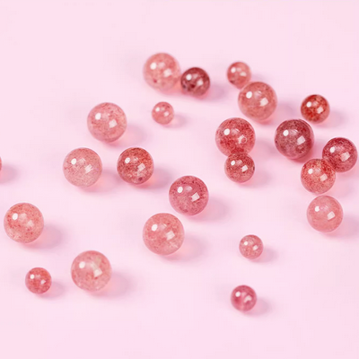Crystal Strawberry Quartz Beads