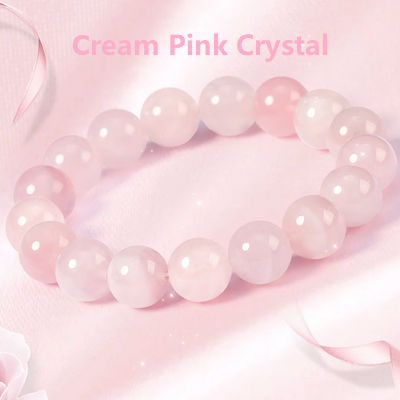 Cream Pink Crystal Beads