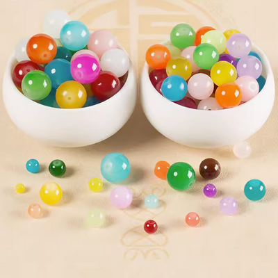 Colorful Glass Imitation Jade Beads