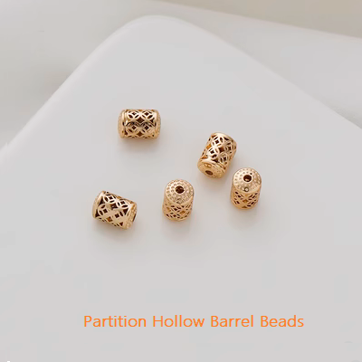 Partition-Hollow Barrel Beads