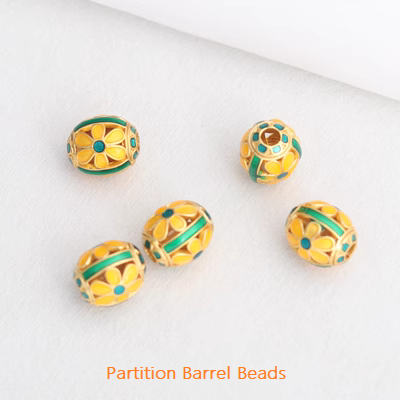 Partition-Enamel Barrel Beads