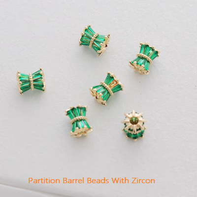 Partition-Two Sided Zircon Barrel Beads