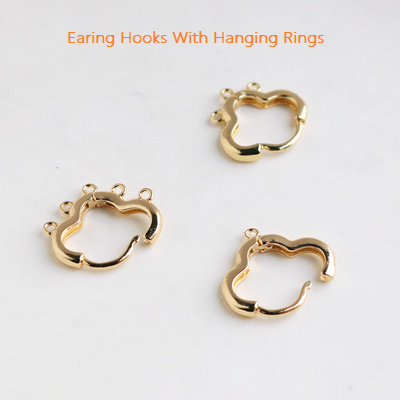 Earring Hooks-Cloud Shape With Hanging Rings