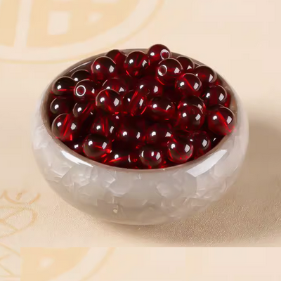 Glass Imitation Garnet Beads