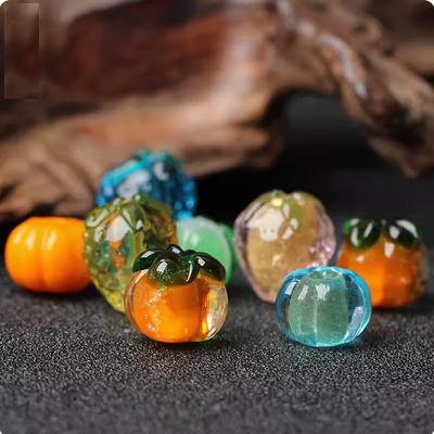 Glass Partition Beads- Pumpkin /Bud /Strawberry