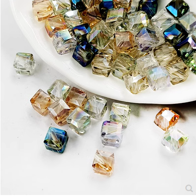 Square Glass Beads-Diagonally Opposite Hole